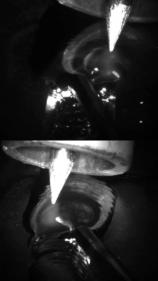 Close welding-camera views of titanium and zirconium demonstrations